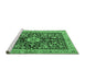 Sideview of Machine Washable Animal Emerald Green Traditional Area Rugs, wshtr2495emgrn