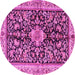 Round Machine Washable Animal Pink Traditional Rug, wshtr2495pnk