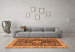 Machine Washable Animal Orange Traditional Area Rugs in a Living Room, wshtr2495org