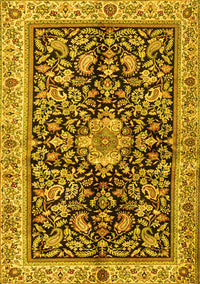 Animal Yellow Traditional Rug, tr2495yw