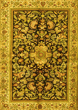 Animal Yellow Traditional Rug, tr2495yw