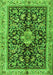 Serging Thickness of Machine Washable Animal Green Traditional Area Rugs, wshtr2495grn