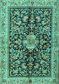 Animal Turquoise Traditional Rug, tr2495turq