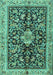 Animal Turquoise Traditional Rug, tr2495turq