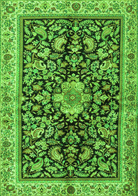 Animal Green Traditional Rug, tr2495grn