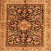 Round Machine Washable Animal Orange Traditional Area Rugs, wshtr2495org