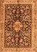 Serging Thickness of Machine Washable Animal Orange Traditional Area Rugs, wshtr2495org