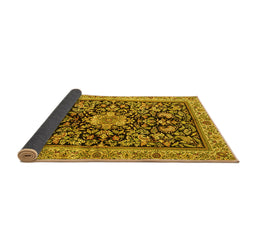 Sideview of Animal Yellow Traditional Rug, tr2495yw