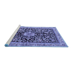 Sideview of Machine Washable Animal Blue Traditional Rug, wshtr2495blu