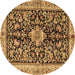 Round Animal Brown Traditional Rug, tr2495brn