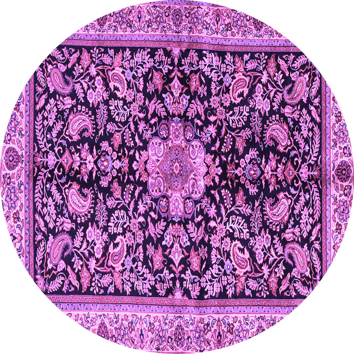 Round Machine Washable Animal Purple Traditional Area Rugs, wshtr2495pur