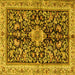 Square Animal Yellow Traditional Rug, tr2495yw