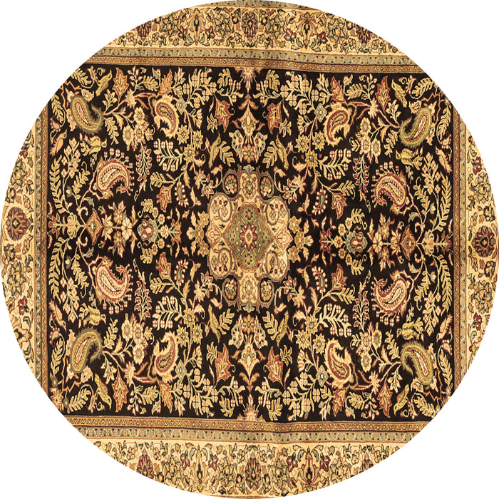 Round Machine Washable Animal Brown Traditional Rug, wshtr2495brn