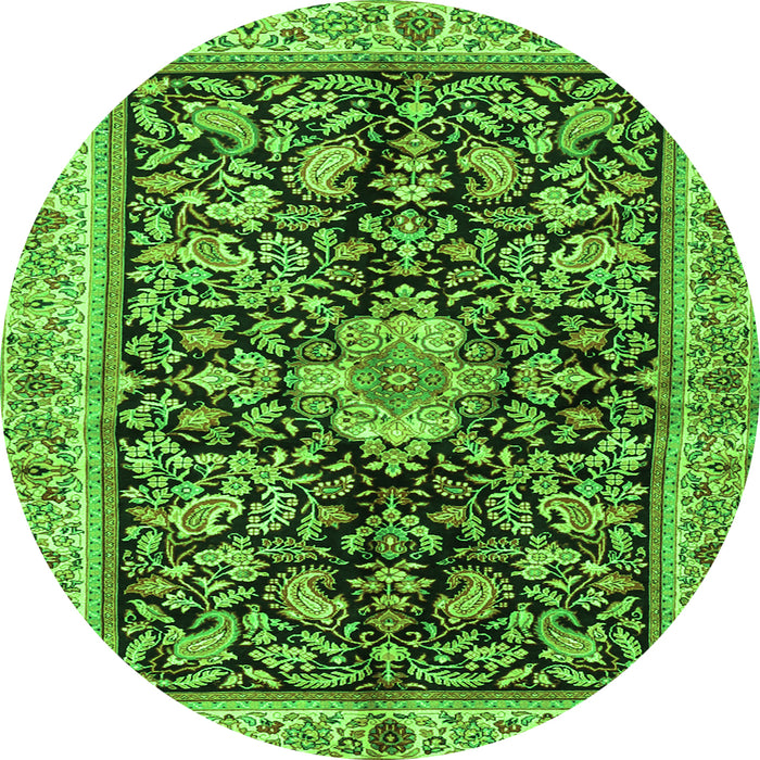 Square Animal Green Traditional Rug, tr2495grn