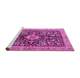 Sideview of Machine Washable Animal Pink Traditional Rug, wshtr2495pnk
