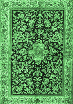 Animal Emerald Green Traditional Rug, tr2495emgrn