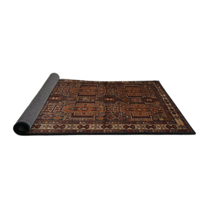 Sideview of Traditional Sienna Brown Southwestern Rug, tr2496