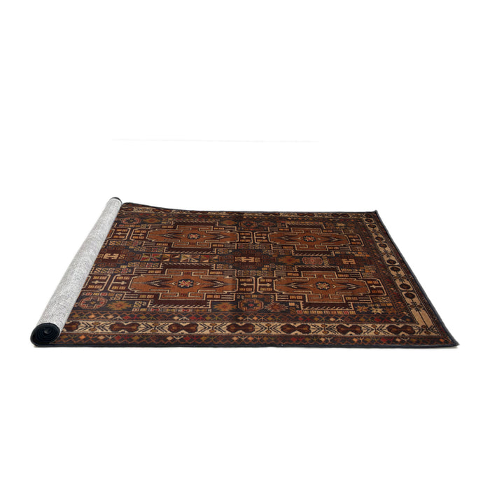 Sideview of Machine Washable Traditional Sienna Brown Rug, wshtr2496