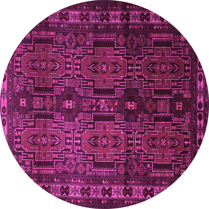 Round Southwestern Pink Country Rug, tr2496pnk