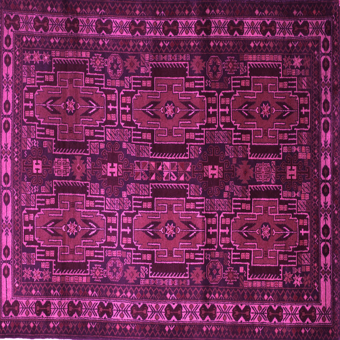 Square Machine Washable Southwestern Pink Country Rug, wshtr2496pnk