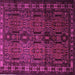 Square Machine Washable Southwestern Pink Country Rug, wshtr2496pnk