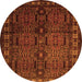 Machine Washable Southwestern Orange Country Area Rugs, wshtr2496org