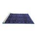 Sideview of Machine Washable Southwestern Blue Country Rug, wshtr2496blu