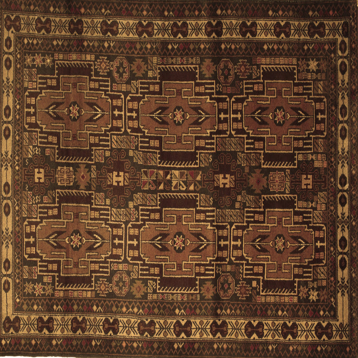 Square Machine Washable Southwestern Brown Country Rug, wshtr2496brn
