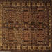 Square Machine Washable Southwestern Brown Country Rug, wshtr2496brn