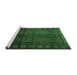 Sideview of Machine Washable Southwestern Emerald Green Country Area Rugs, wshtr2496emgrn