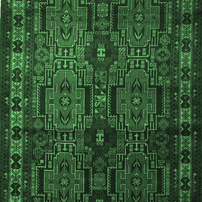 Machine Washable Southwestern Emerald Green Country Area Rugs, wshtr2496emgrn