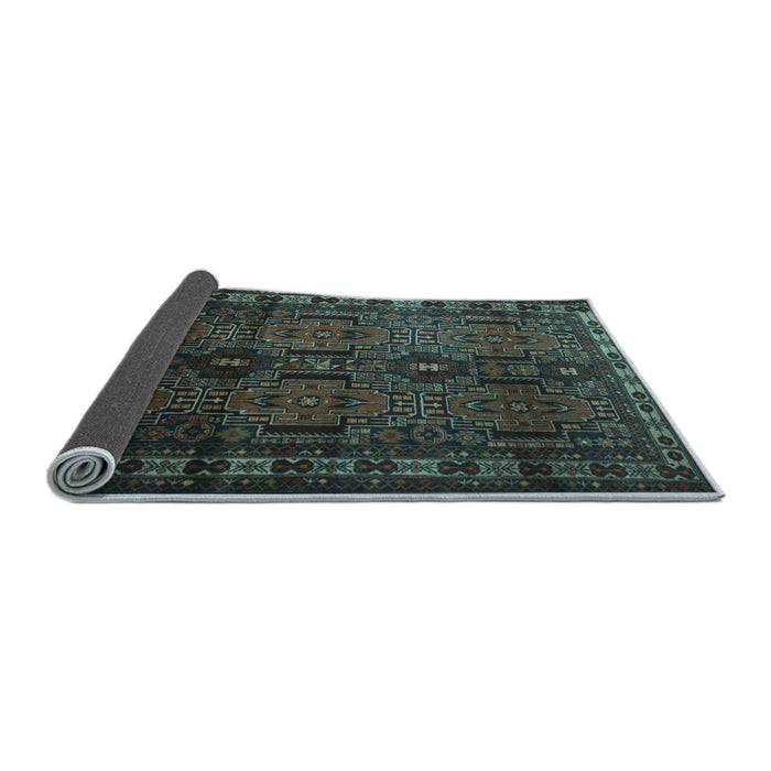 Sideview of Southwestern Light Blue Country Rug, tr2496lblu