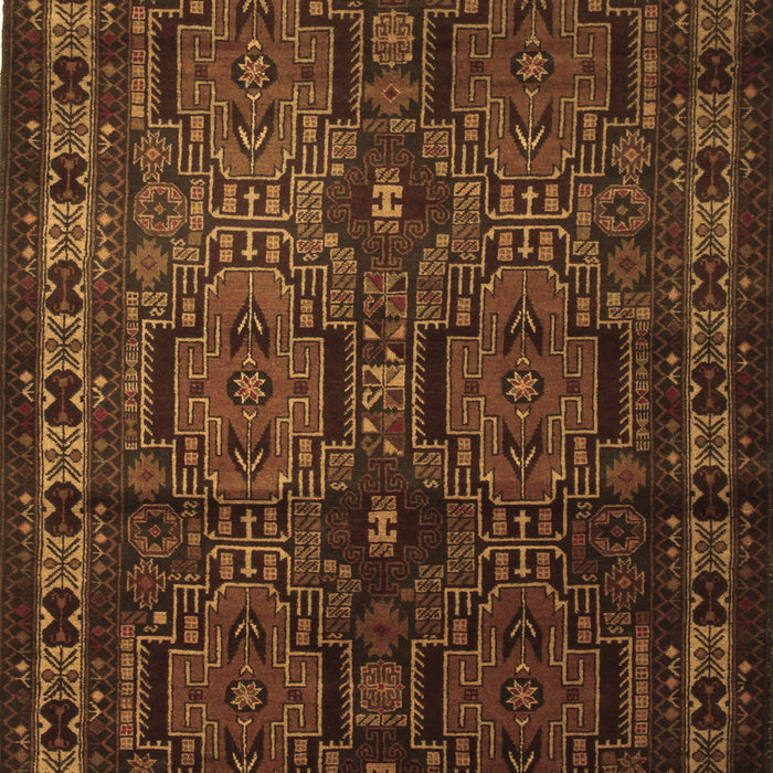 Machine Washable Southwestern Brown Country Rug, wshtr2496brn