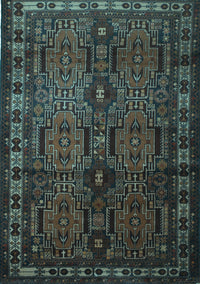 Southwestern Light Blue Country Rug, tr2496lblu