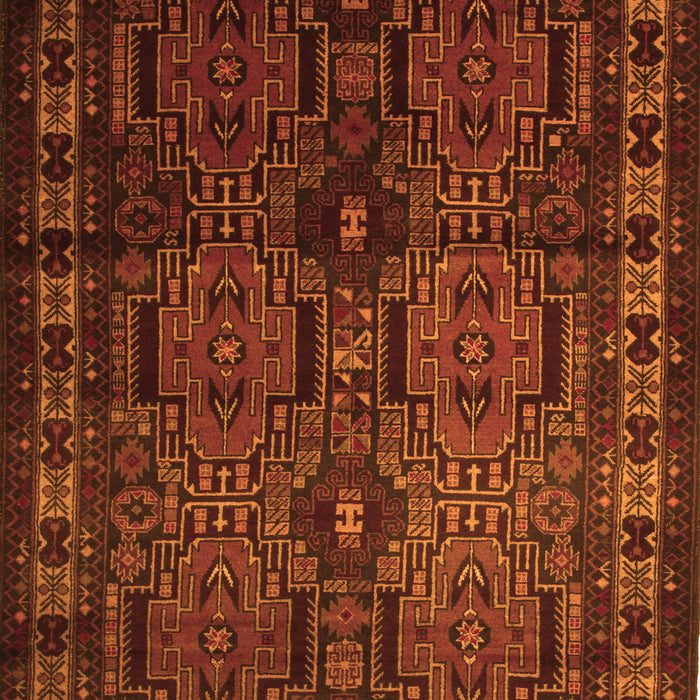 Serging Thickness of Machine Washable Southwestern Orange Country Area Rugs, wshtr2496org