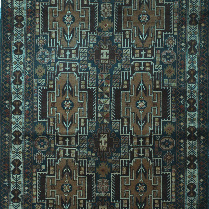 Machine Washable Southwestern Light Blue Country Rug, wshtr2496lblu