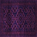 Square Persian Purple Traditional Rug, tr2497pur