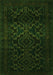 Serging Thickness of Machine Washable Persian Green Traditional Area Rugs, wshtr2497grn