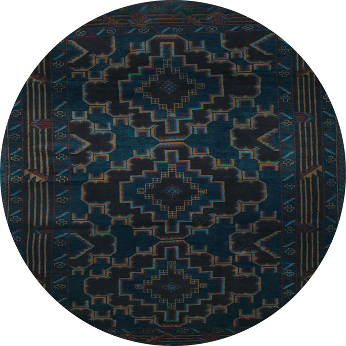 Round Persian Light Blue Traditional Rug, tr2497lblu