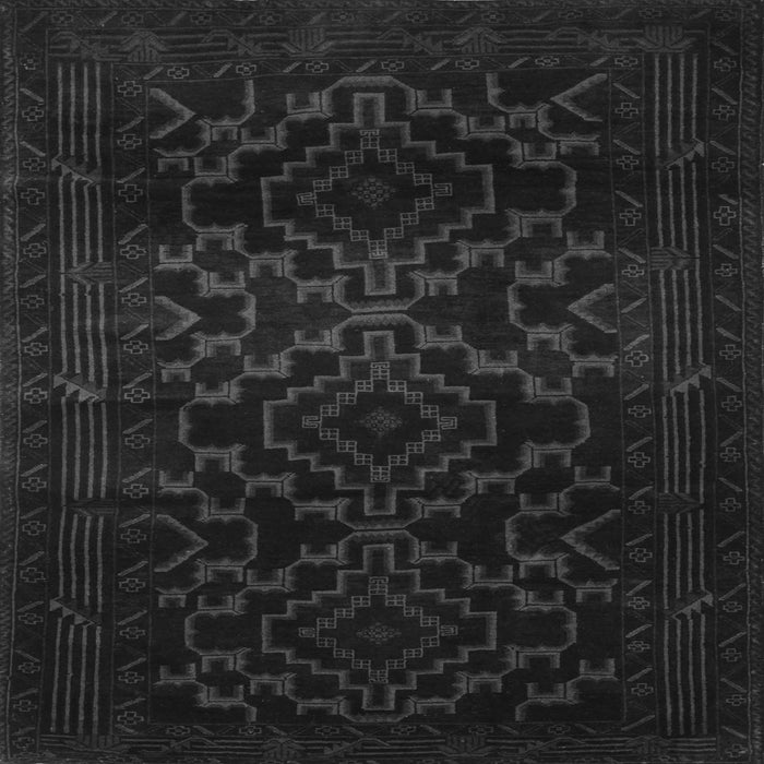 Round Machine Washable Persian Gray Traditional Rug, wshtr2497gry