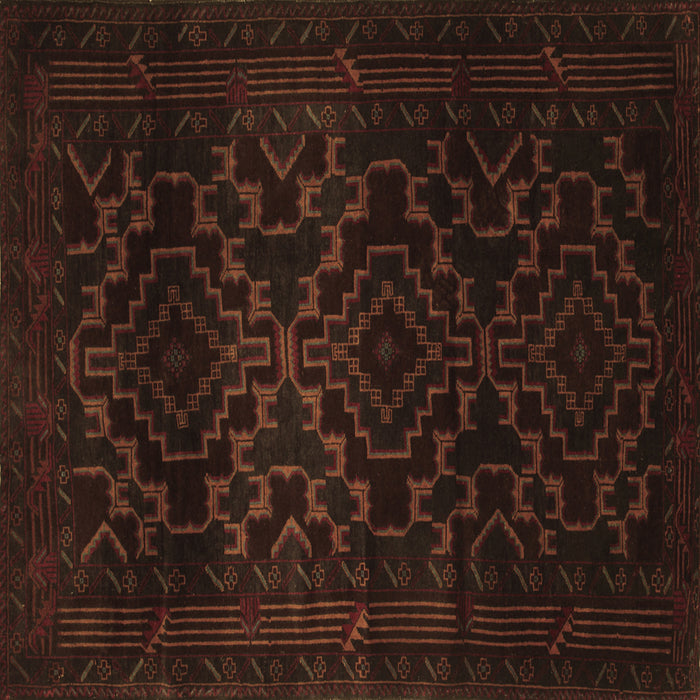 Square Machine Washable Persian Brown Traditional Rug, wshtr2497brn