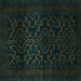 Square Persian Turquoise Traditional Rug, tr2497turq