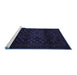 Sideview of Machine Washable Persian Blue Traditional Rug, wshtr2497blu