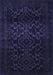 Machine Washable Persian Blue Traditional Rug, wshtr2497blu