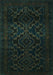 Machine Washable Persian Turquoise Traditional Area Rugs, wshtr2497turq