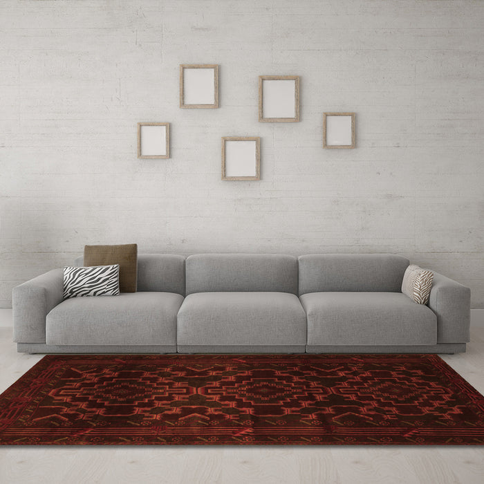 Machine Washable Persian Orange Traditional Area Rugs in a Living Room, wshtr2497org