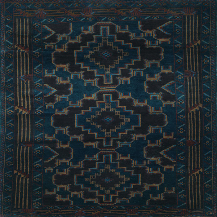 Square Persian Light Blue Traditional Rug, tr2497lblu