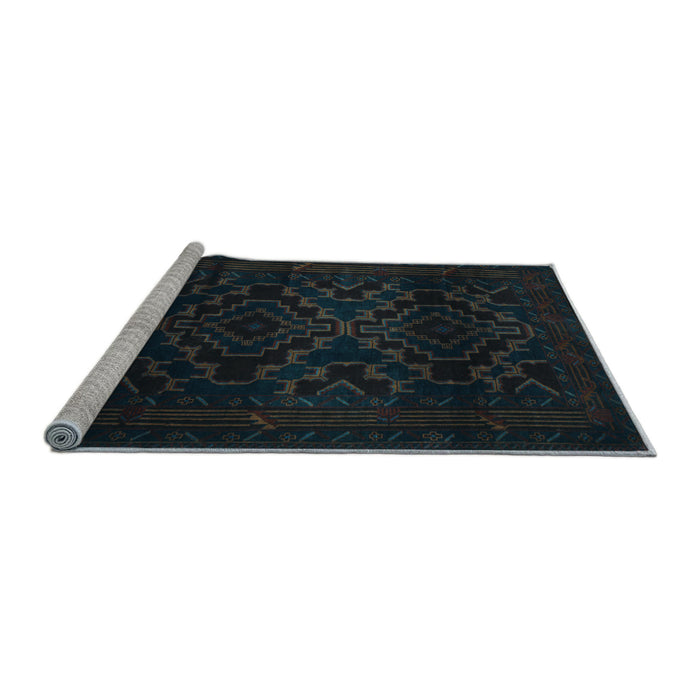 Sideview of Machine Washable Persian Light Blue Traditional Rug, wshtr2497lblu