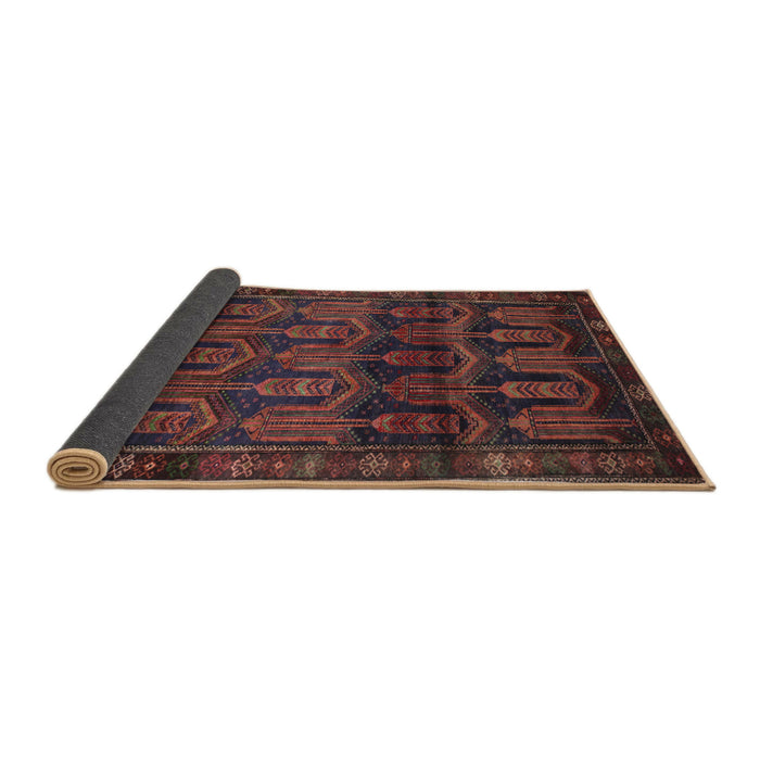Sideview of Traditional Chestnut Brown Persian Rug, tr2498
