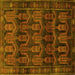 Square Machine Washable Persian Yellow Traditional Rug, wshtr2498yw